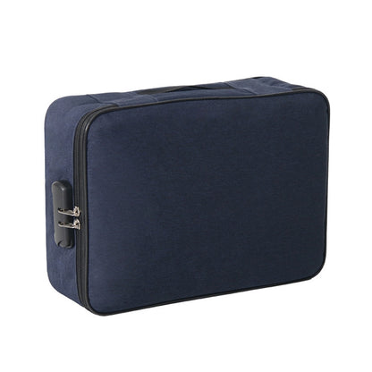 Large Capacity Multi-layers Foldable Fabric Document Storage Bag, Specification:Two Layers-Locked(Navy Blue) - Digital Storage Bag by buy2fix | Online Shopping UK | buy2fix