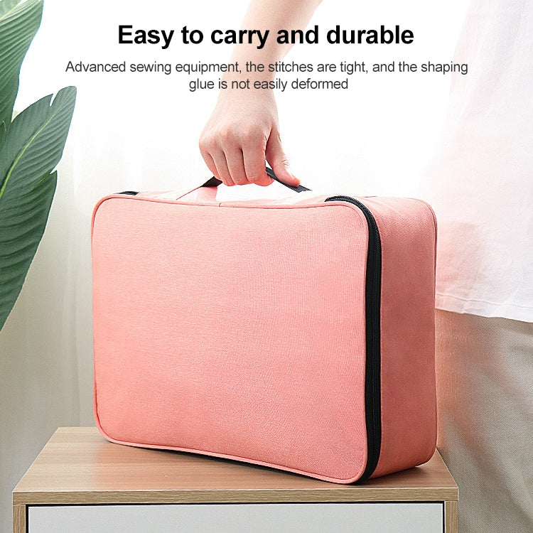 Large Capacity Multi-layers Foldable Fabric Document Storage Bag, Specification:Two Layers-Locked(Pink) - Digital Storage Bag by buy2fix | Online Shopping UK | buy2fix