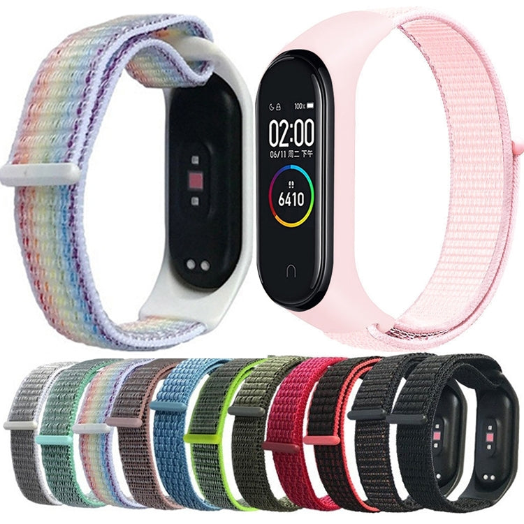 For Xiaomi Mi Band 7 Nylon Weave Watch Band(Black Red) - Watch Bands by buy2fix | Online Shopping UK | buy2fix