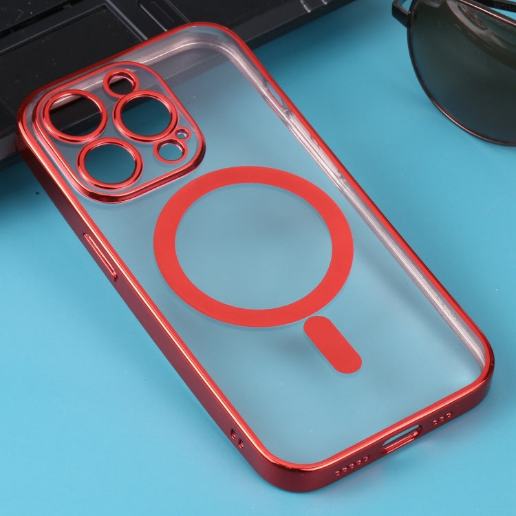 For iPhone 11 Pro MagSafe Electroplating Straight TPU Phone Case(Red) - iPhone 11 Pro Cases by buy2fix | Online Shopping UK | buy2fix