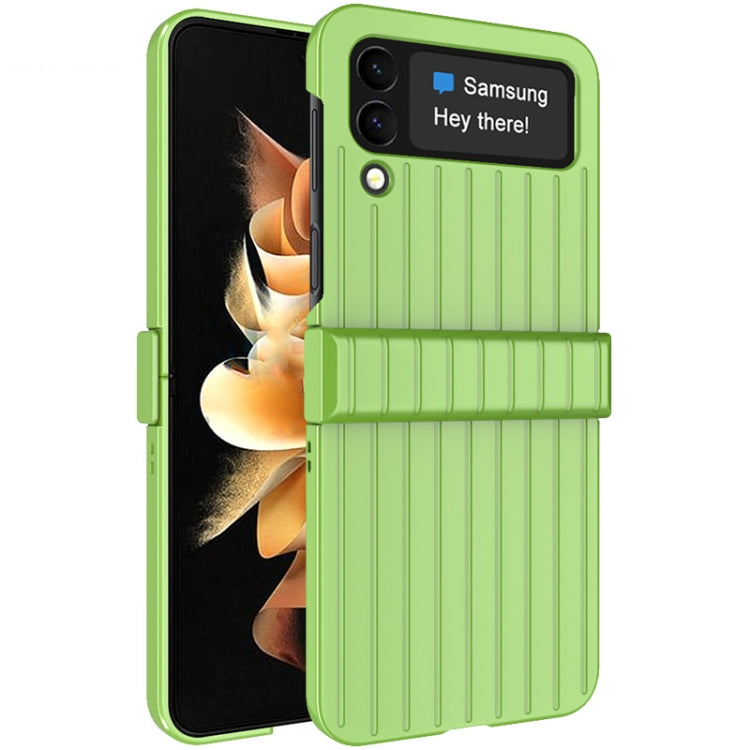 For Samsung Galaxy Z Flip4 5G IMAK JS-3 Series Colorful Vertical Stripe PC Case(Green) - Galaxy Z Flip4 5G Cases by imak | Online Shopping UK | buy2fix