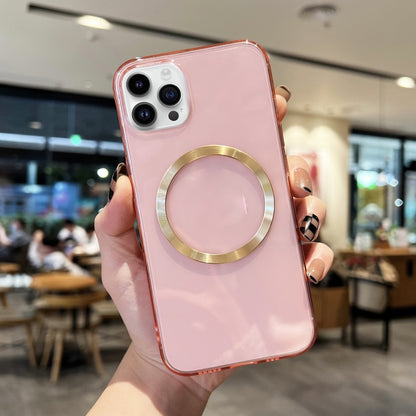 For iPhone 11 Pro Max CD Texture MagSafe TPU Phone Case (Transparent Pink) - iPhone 11 Pro Max Cases by buy2fix | Online Shopping UK | buy2fix