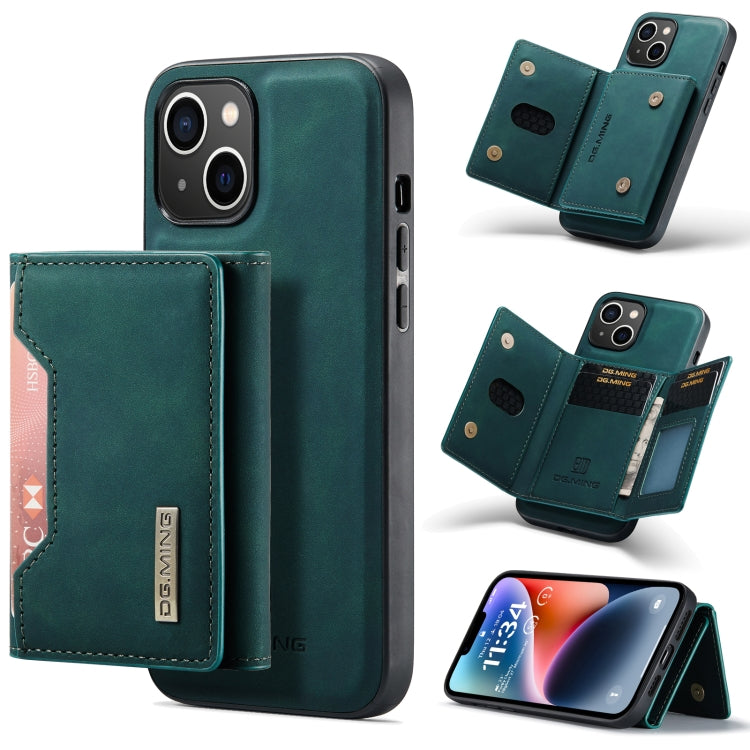 For iPhone 14 DG.MING M2 Series 3-Fold Card Bag Leather Case(Green) - iPhone 14 Cases by DG.MING | Online Shopping UK | buy2fix