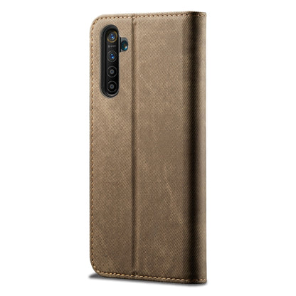 For OPPO Realme 6 Pro Denim Texture Casual Style Horizontal Flip Leather Case with Holder & Card Slots & Wallet(Khaki) - Realme Cases by buy2fix | Online Shopping UK | buy2fix