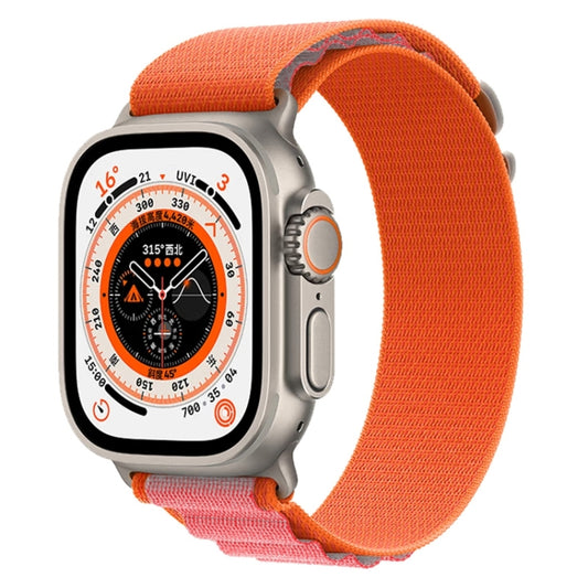 For Apple Watch Ultra 49mm Nylon Watch Band (Orange+Pink) - Watch Bands by buy2fix | Online Shopping UK | buy2fix