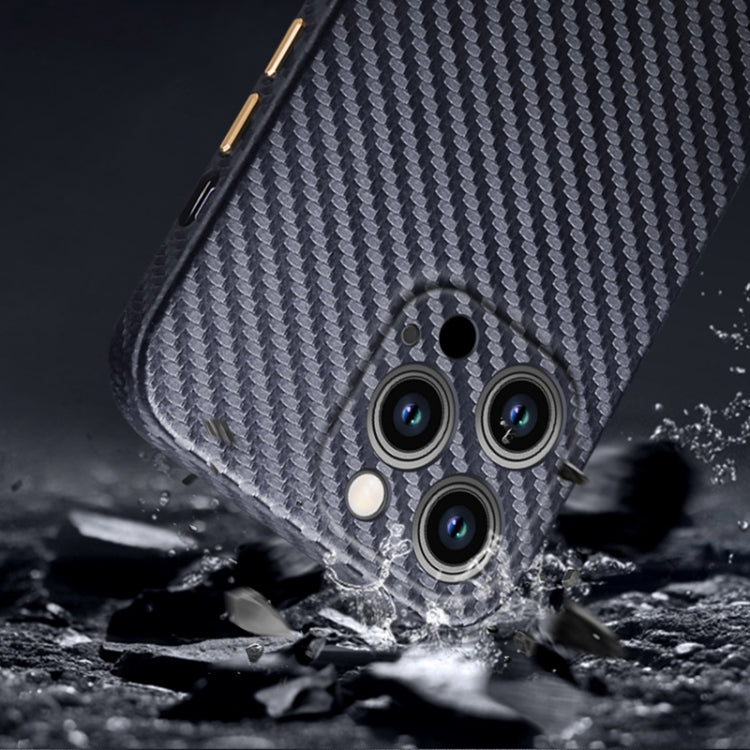 For iPhone 14 Pro Max R-JUST Carbon Fiber Texture Kevlar Phone Case(Blue) - iPhone 14 Pro Max Cases by R-JUST | Online Shopping UK | buy2fix