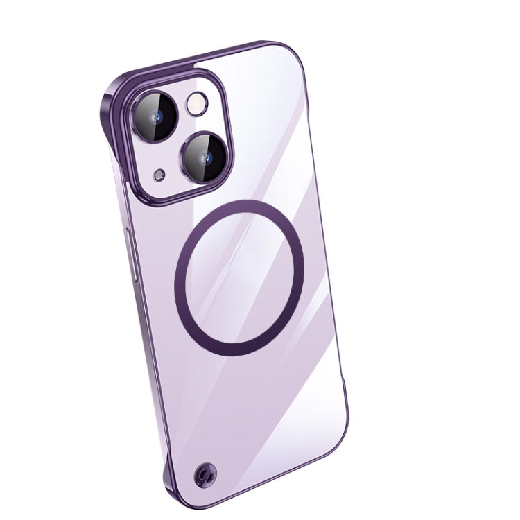 For iPhone 14 Plus Electroplating Frameless Magsafe Magnetic PC Phone Case(Deep Purple) - iPhone 14 Plus Cases by buy2fix | Online Shopping UK | buy2fix