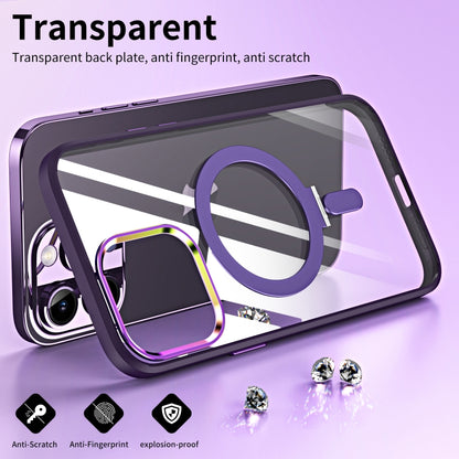 For iPhone 14 Pro Magsafe Invisible Holder Phone Case(Purple) - iPhone 14 Pro Cases by buy2fix | Online Shopping UK | buy2fix