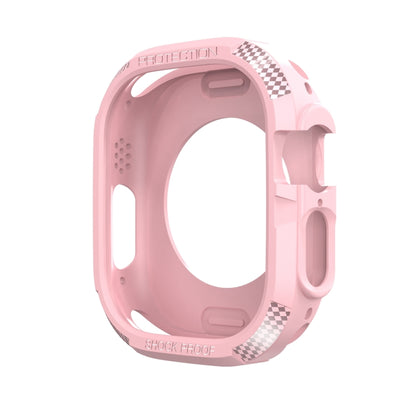 Carbon Fiber Shockproof Case For Apple Watch Series 8&7 45mm(Pink) - Watch Cases by buy2fix | Online Shopping UK | buy2fix