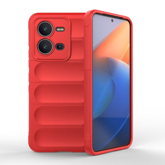 For vivo V25 5G Global Magic Shield TPU + Flannel Phone Case(Red) - vivo Cases by buy2fix | Online Shopping UK | buy2fix