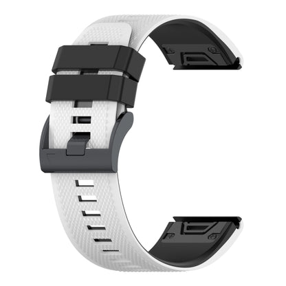 For Garmin Fenix 7X Two-color Silicone Watch Band(White Black) - Watch Bands by buy2fix | Online Shopping UK | buy2fix