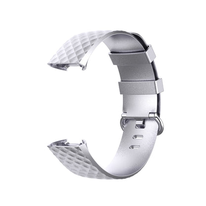 Color Buckle TPU Wrist Strap Watch Band for Fitbit Charge 4 / Charge 3 / Charge 3 SE, Size: S(Silver) - Watch Bands by buy2fix | Online Shopping UK | buy2fix