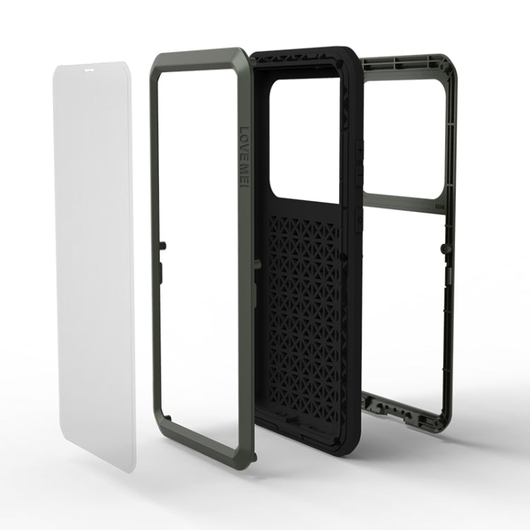 For Galaxy S20 Ultra LOVE MEI Metal Shockproof Waterproof Dustproof Protective Case(Army Green) - Galaxy Phone Cases by LOVE MEI | Online Shopping UK | buy2fix
