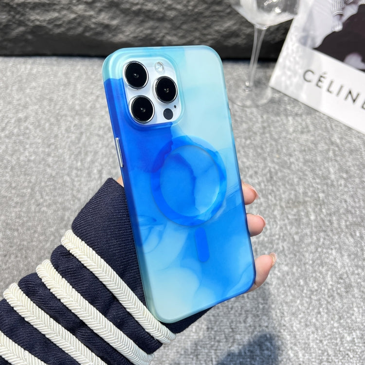 For iPhone 12 Pro Max MagSafe Magnetic Watercolor TPU Phone Case(Dark Blue) - iPhone 12 Pro Max Cases by buy2fix | Online Shopping UK | buy2fix