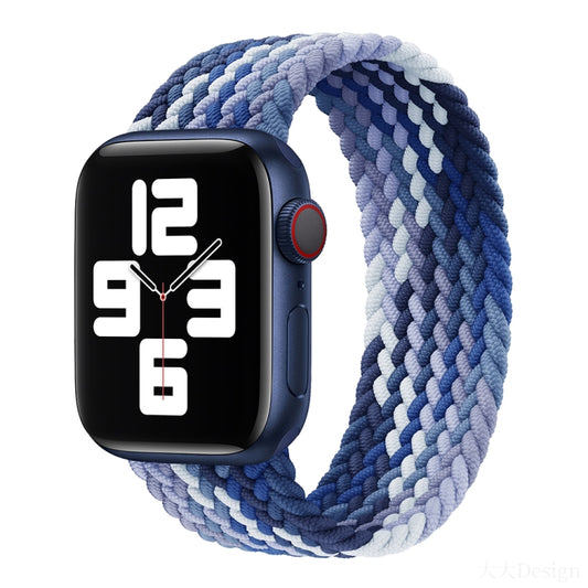 Nylon Single-turn Braided Watch Band For Apple Watch Ultra 49mm&Watch Ultra 2 49mm / Series 9&8&7 45mm / SE 3&SE 2&6&SE&5&4 44mm / 3&2&1 42mm, Length:135mm(Blueberry) - Watch Bands by buy2fix | Online Shopping UK | buy2fix