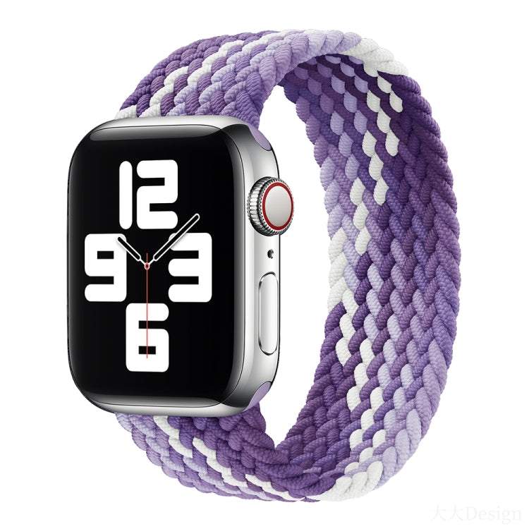 Nylon Single-turn Braided Watch Band For Apple Watch Ultra 49mm&Watch Ultra 2 49mm / Series 9&8&7 45mm / SE 3&SE 2&6&SE&5&4 44mm / 3&2&1 42mm, Length:155mm(Grape Purple) - Watch Bands by buy2fix | Online Shopping UK | buy2fix