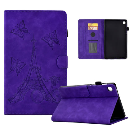 For Samsung Galaxy Tab A7 10.4 2020 T500 Tower Embossed Leather Smart Tablet Case(Purple) - Other Galaxy Tab PC by buy2fix | Online Shopping UK | buy2fix