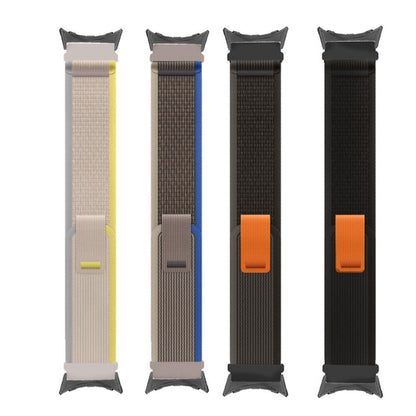 For Google Pixel Watch Loop Silver Connector Nylon Watch Band(Black Grey) - Watch Bands by buy2fix | Online Shopping UK | buy2fix