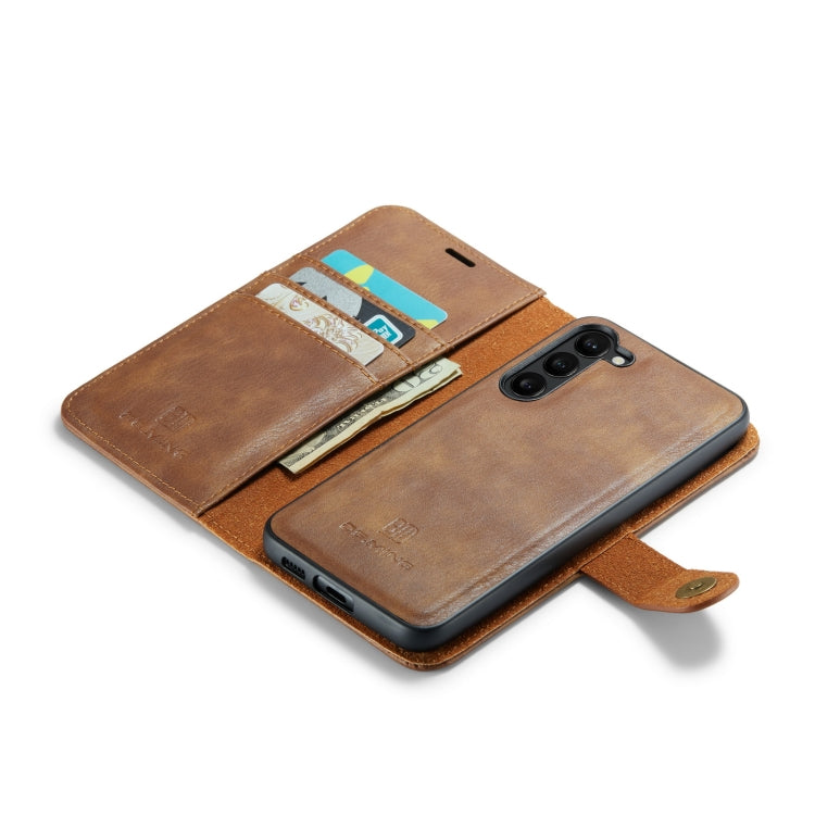 For Samsung Galaxy S23 5G DG.MING Crazy Horse Texture Detachable Magnetic Leather Case(Brown) - Galaxy S23 5G Cases by DG.MING | Online Shopping UK | buy2fix