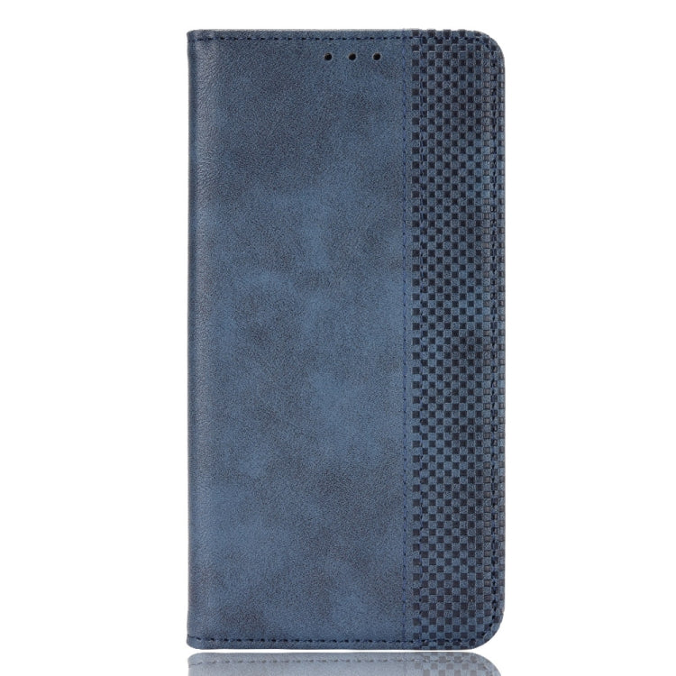 For OnePlus 11 5G Magnetic Buckle Retro Texture Leather Phone Case(Blue) - OnePlus Cases by buy2fix | Online Shopping UK | buy2fix