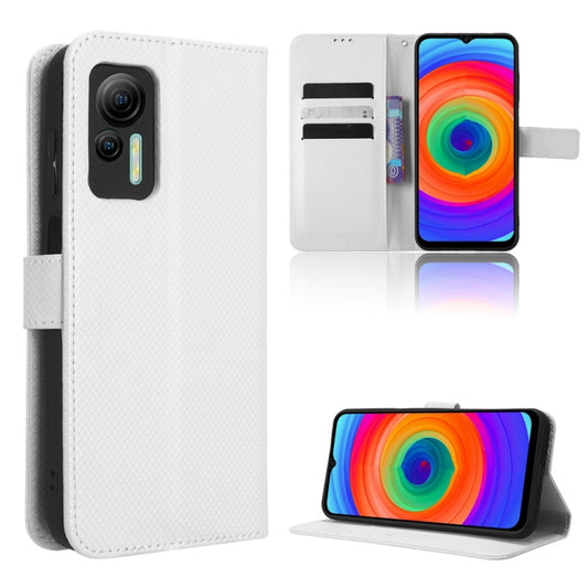 For Ulefone Note 14 Diamond Texture Leather Phone Case(White) - Ulefone Cases by buy2fix | Online Shopping UK | buy2fix