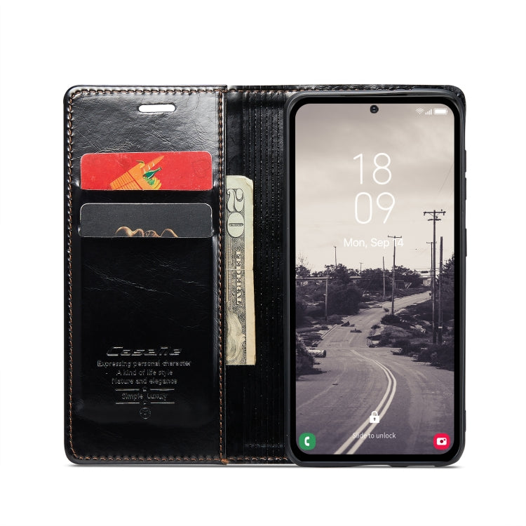 For Samsung Galaxy A54 5G CaseMe 003 Crazy Horse Texture Leather Phone Case(Black) - Galaxy Phone Cases by CaseMe | Online Shopping UK | buy2fix