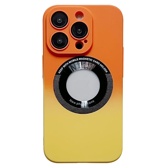 For iPhone 14 Plus Gradient Skin Feel MagSafe Magnetic Phone Case(Orange + Yellow) - iPhone 14 Plus Cases by buy2fix | Online Shopping UK | buy2fix