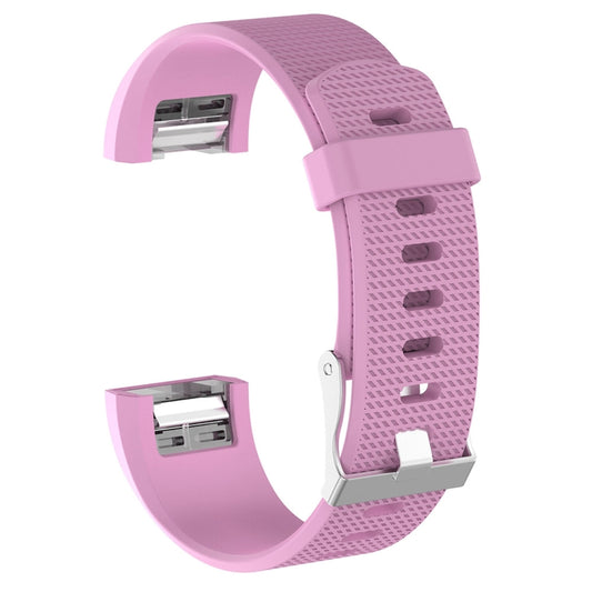 For Fitbit Charge 2 Common Texture Silicone  Watch Band with Buckle, Size:S(Pink) - Watch Bands by buy2fix | Online Shopping UK | buy2fix