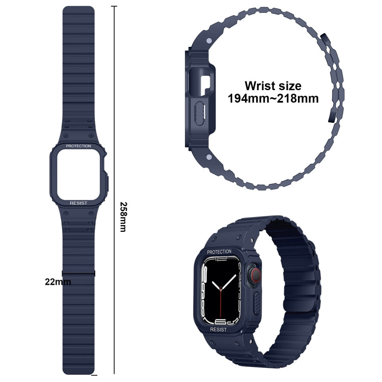 Silicone Integrated Frame Watch Band For Apple Watch Ultra 49mm(Midnight Blue) - Watch Bands by buy2fix | Online Shopping UK | buy2fix