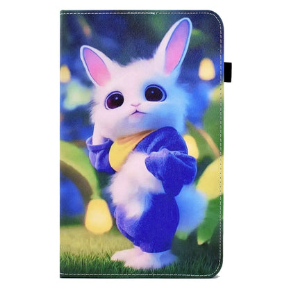 For Samsung Galaxy Tab A 10.1 2016 T580 Colored Drawing Stitching Elastic Band Leather Smart Tablet Case(Cute Rabbit) - Tab A 10.1 by buy2fix | Online Shopping UK | buy2fix