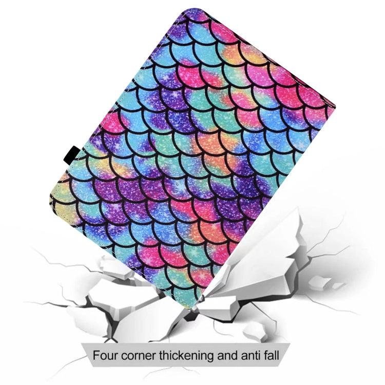 For Samsung Galaxy Tab A 10.1 2016 T580 Colored Drawing Stitching Elastic Band Leather Smart Tablet Case(Wavy Pattern) - Tab A 10.1 by buy2fix | Online Shopping UK | buy2fix