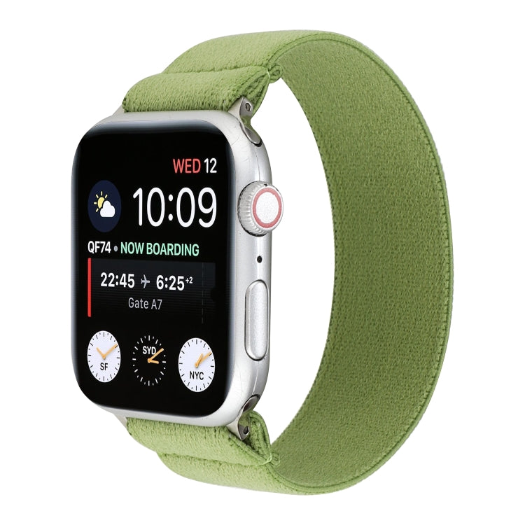 Elastic Nylon Braid Watch Band For Apple Watch Ultra 49mm&Watch Ultra 2 49mm / Series 9&8&7 45mm / SE 3&SE 2&6&SE&5&4 44mm / 3&2&1 42mm(Fruit Green) - Watch Bands by buy2fix | Online Shopping UK | buy2fix