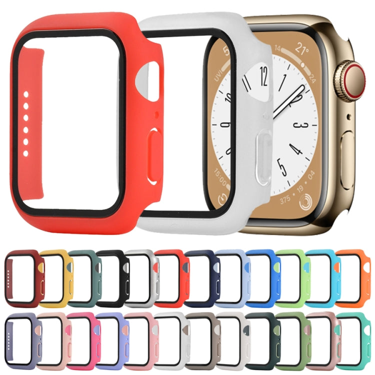 Shockproof PC+Tempered Glass Watch Protective Case For Apple Watch Series 8&7 41mm(White) - Watch Cases by buy2fix | Online Shopping UK | buy2fix