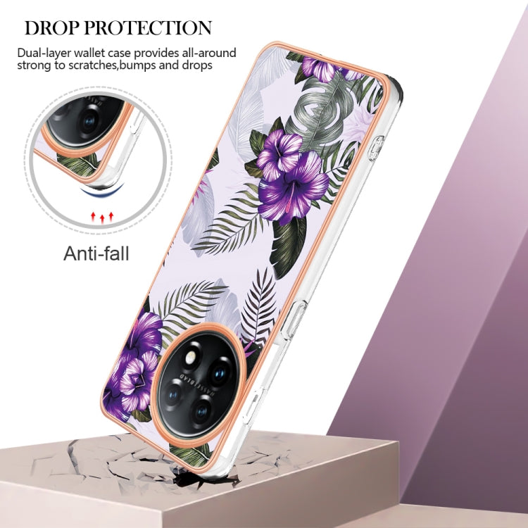 For OnePlus 11 Electroplating IMD TPU Phone Case(Purple Flower) - OnePlus Cases by buy2fix | Online Shopping UK | buy2fix