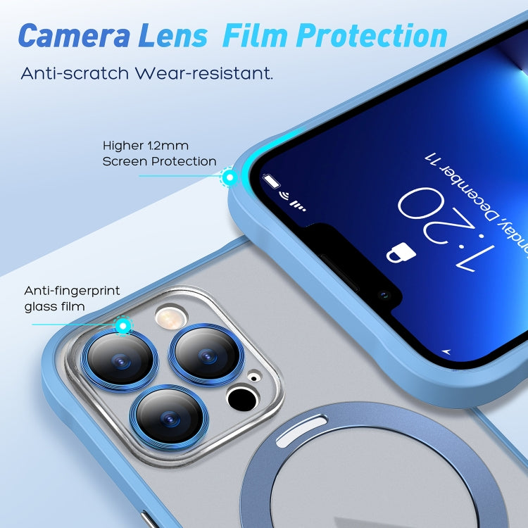 For iPhone 13 Pro Max Metal Eyes Series MagSafe Magnetic Holder Phone Case(Blue) - iPhone 13 Pro Max Cases by buy2fix | Online Shopping UK | buy2fix