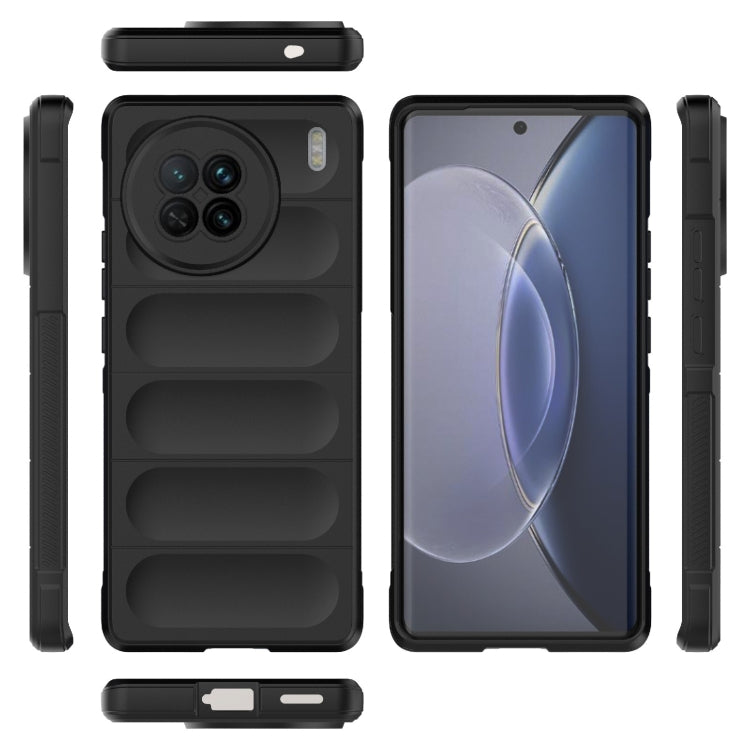 For vivo X90 5G Magic Shield TPU + Flannel Phone Case(Black) - vivo Cases by buy2fix | Online Shopping UK | buy2fix