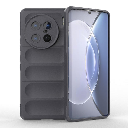 For vivo X90 Pro 5G Magic Shield TPU + Flannel Phone Case(Dark Grey) - vivo Cases by buy2fix | Online Shopping UK | buy2fix