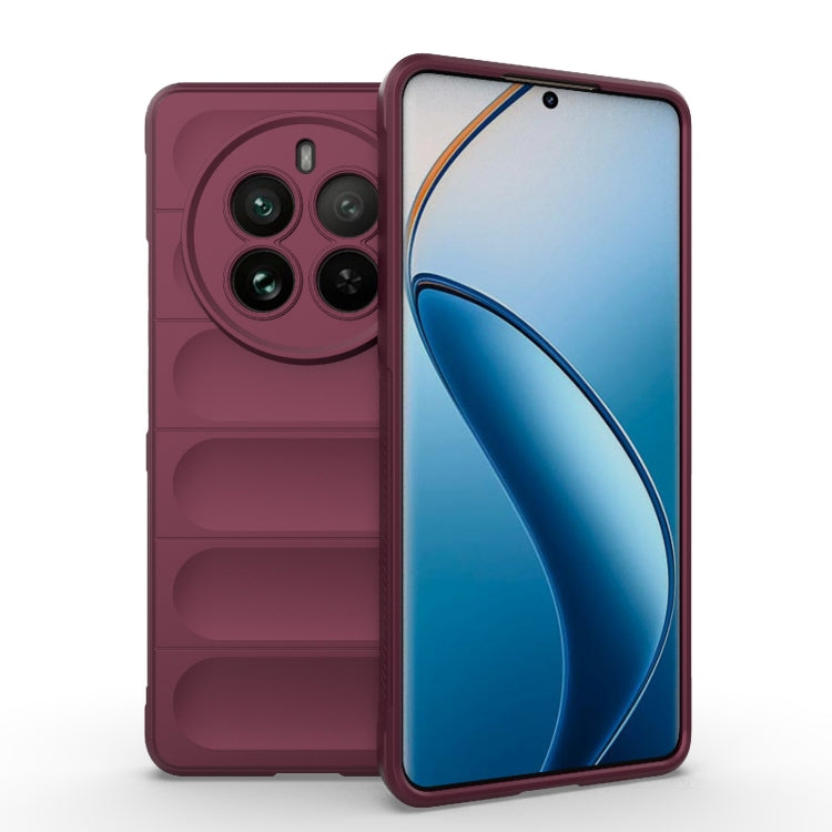 For Realme 12 Pro 5G / 12 Pro+ Magic Shield TPU + Flannel Phone Case(Wine Red) - Realme Cases by buy2fix | Online Shopping UK | buy2fix