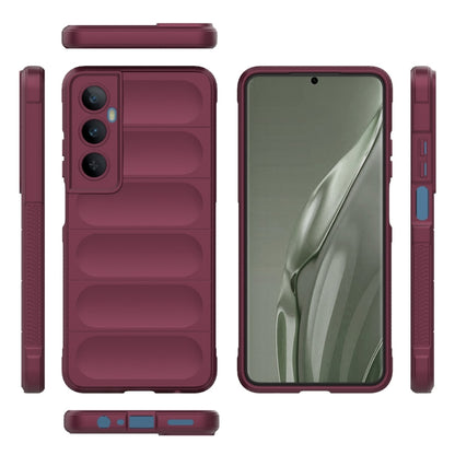 For Realme C65 4G Global Magic Shield TPU + Flannel Phone Case(Wine Red) - Realme Cases by buy2fix | Online Shopping UK | buy2fix