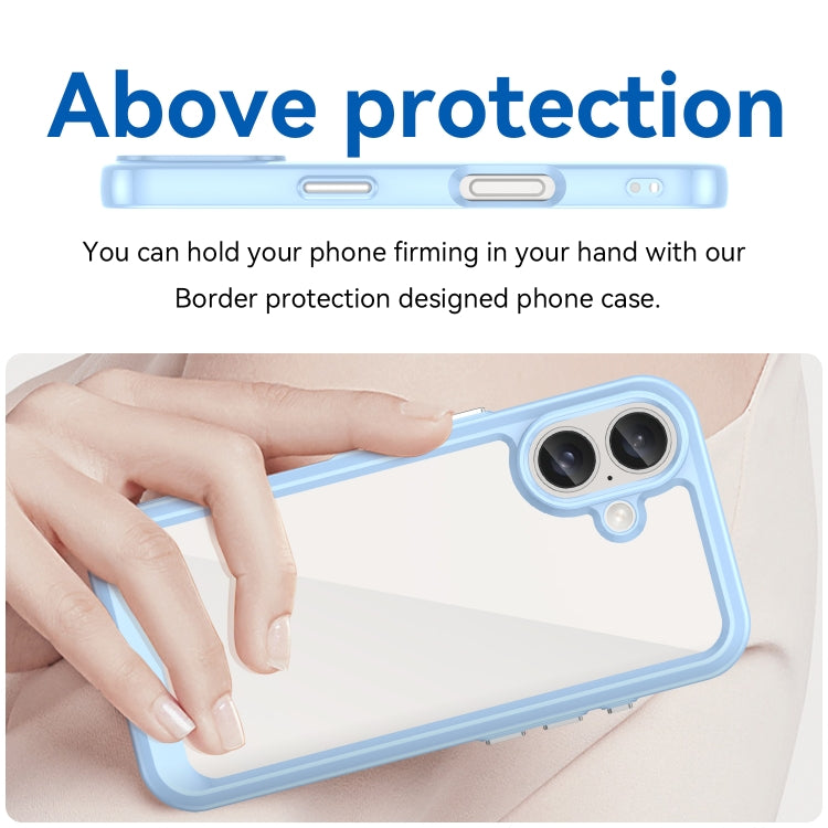 For iPhone 16 Plus Colorful Series Acrylic + TPU Phone Case(Blue) - iPhone 16 Plus Cases by buy2fix | Online Shopping UK | buy2fix