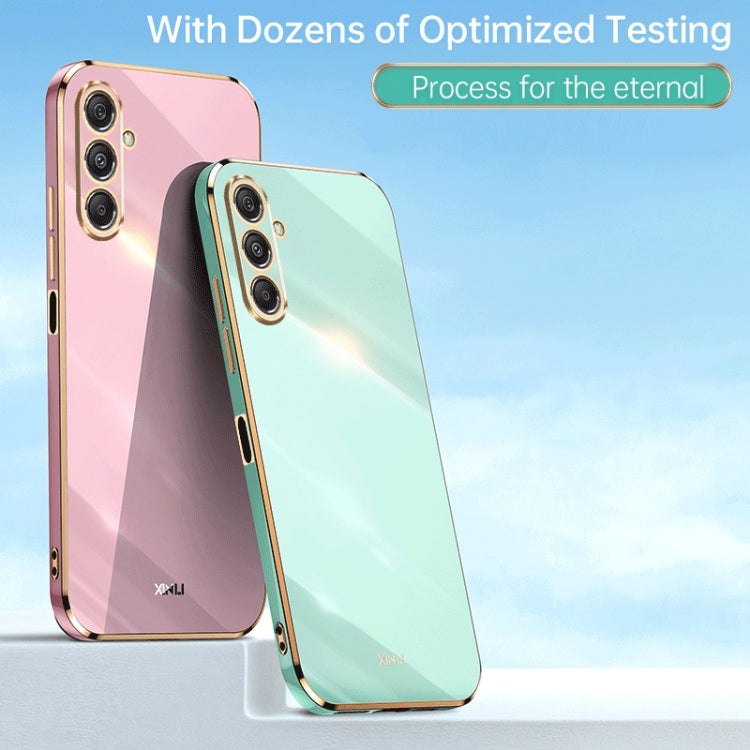 For Samsung Galaxy M34 5G XINLI Straight Edge 6D Electroplate TPU Phone Case(Mint Green) - Galaxy Phone Cases by XINLI | Online Shopping UK | buy2fix