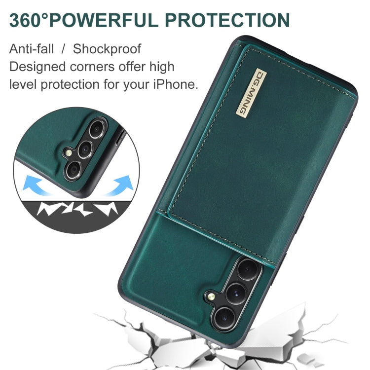 For Samsung Galaxy A35 5G DG.MING M1 Series 3-Fold Multi Card Wallet + Magnetic Phone Case(Green) - Galaxy Phone Cases by DG.MING | Online Shopping UK | buy2fix