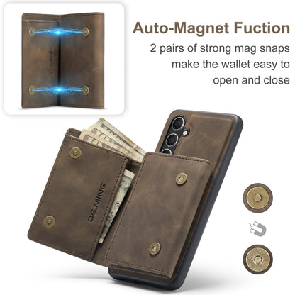 For Samsung Galaxy A55 5G DG.MING M1 Series 3-Fold Multi Card Wallet + Magnetic Phone Case(Coffee) - Galaxy Phone Cases by DG.MING | Online Shopping UK | buy2fix