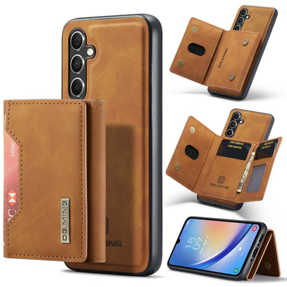 For Samsung Galaxy A34 5G DG.MING M2 Series 3-Fold Multi Card Bag + Magnetic Phone Case(Brown) - Galaxy Phone Cases by DG.MING | Online Shopping UK | buy2fix