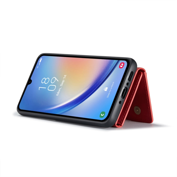 For Samsung Galaxy A34 5G DG.MING M2 Series 3-Fold Multi Card Bag + Magnetic Phone Case(Red) - Galaxy Phone Cases by DG.MING | Online Shopping UK | buy2fix