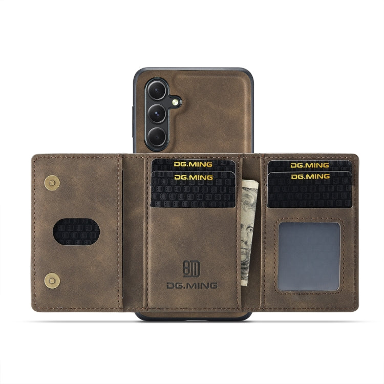 For Samsung Galaxy S23 FE 5G DG.MING M2 Series 3-Fold Multi Card Bag + Magnetic Phone Case(Coffee) - Galaxy S23 FE 5G Cases by DG.MING | Online Shopping UK | buy2fix