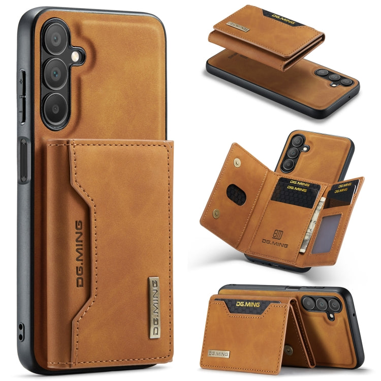 For Samsung Galaxy A15 5G / A15 4G DG.MING M2 Series 3-Fold Multi Card Bag + Magnetic Phone Case(Brown) - Galaxy Phone Cases by DG.MING | Online Shopping UK | buy2fix