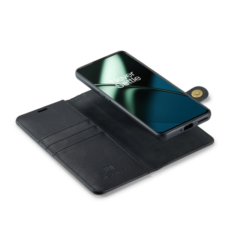 For OnePlus 11 DG.MING Crazy Horse Texture Detachable Magnetic Leather Case(Black) - OnePlus Cases by DG.MING | Online Shopping UK | buy2fix