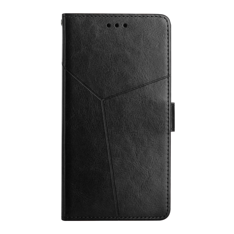 For Xiaomi Redmi 12 4G Global Y-shaped Pattern Flip Leather Phone Case(Black) - Xiaomi Cases by buy2fix | Online Shopping UK | buy2fix