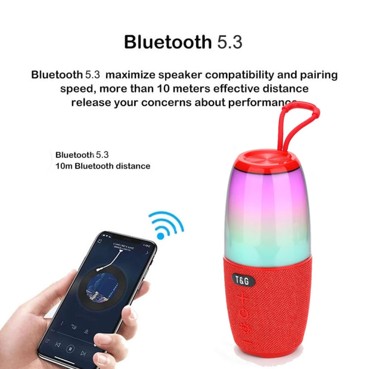 T&G TG644 5W High Power RGB Light Portable Bluetooth Speaker(Blue) - Waterproof Speaker by T&G | Online Shopping UK | buy2fix